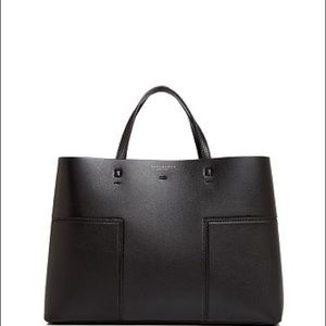 Tory Burch T Block Triple Compartment Leather Tote